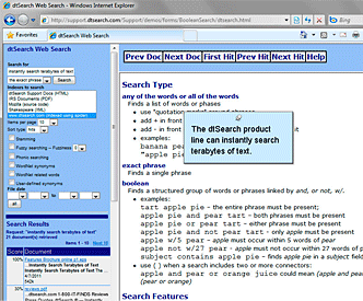 dtSearch Web with Spider在线Demo